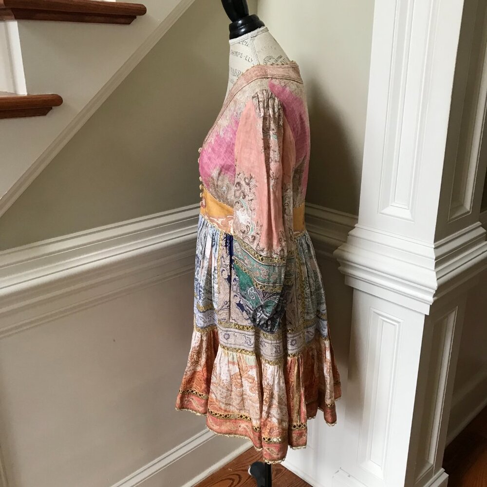 Zimmermann Pink and Blue Patterned Mini Dress - Picture 11 of 15
